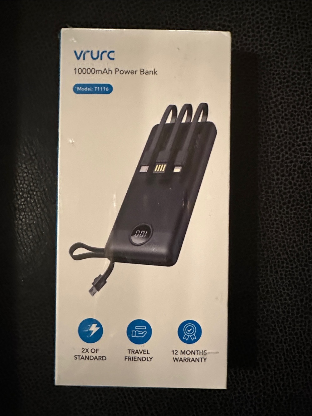 Vrurc 10000mAh Power Bank in lavender color